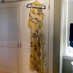 Silk strapless gown. Really great for curves.